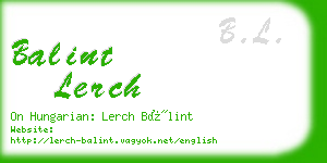 balint lerch business card